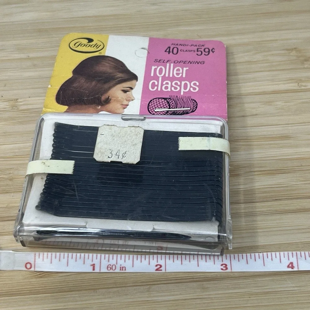 Goody Brand Roller Fastener Pins‎ Vintage 1960's Clips Bobby Pins Yoyette New!